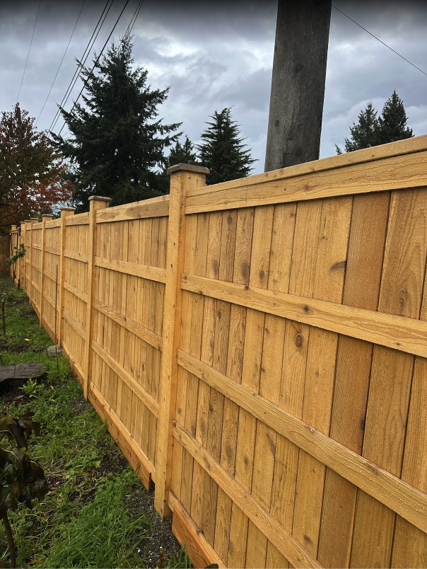 CUSTOM CEDAR FENCE, DOUBLE-WIDE GATES & NATIVE TREES  — photo 2