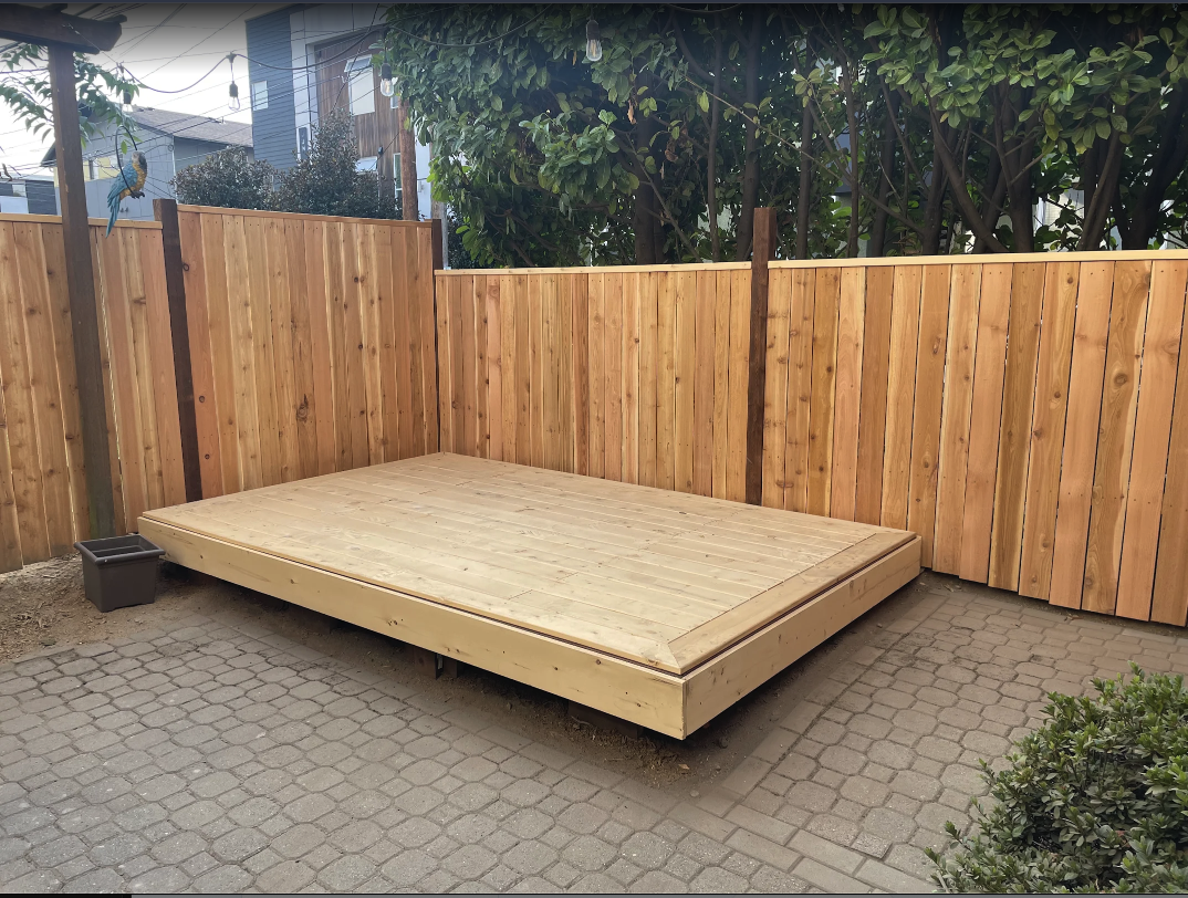Fence rebuild, gate repair & new patio deck — photo 2