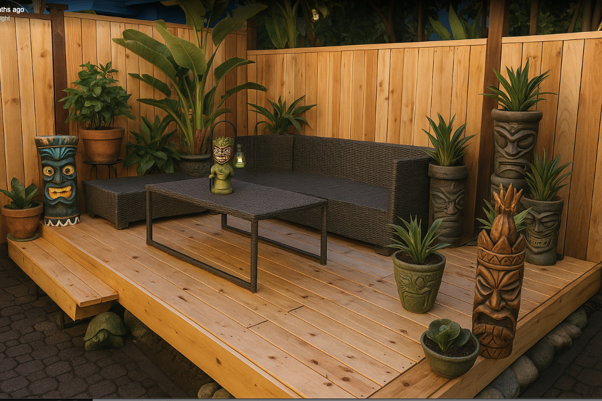 Fence rebuild, gate repair & new patio deck — photo 1